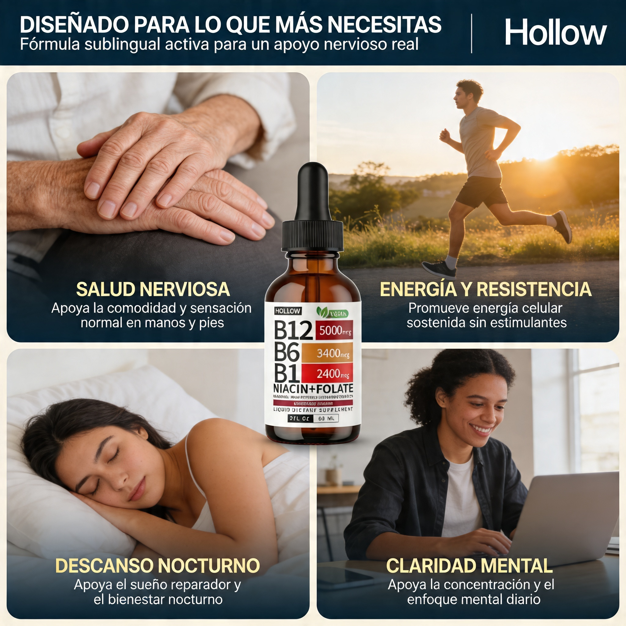 HollowOrganics Complejo de Vitamina B