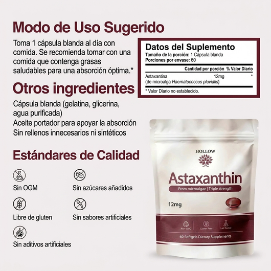 Antioxidante Natural Hollow Astaxanthin™